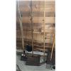 Image 3 : Yard and Garden Tools Including Push Mower, Rakes, Shovels, and Rope