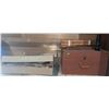 Image 1 : Marquetry Inlay Patterns and Brown Storage Trunk