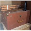 Image 4 : Marquetry Inlay Patterns and Brown Storage Trunk