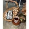 Image 2 : Household Items Including Wooden House, Lions Project Plaque, and Basket
