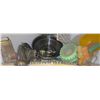 Image 1 : Kitchen Utensils and Bakeware Lot with Mixing Bowls and Measuring Cups