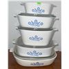 Image 2 : CorningWare Blue Cornflower Baking Dish Set with Glass Lids, Five Pieces