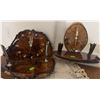 Image 1 : Epoxy Resin Burl Wood Desk Clocks with Pen Holders