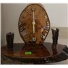 Image 2 : Epoxy Resin Burl Wood Desk Clocks with Pen Holders