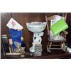 Image 3 : Decorative Shelf Lot with Photo Album, Trinket Boxes, and Dried Floral Plaques
