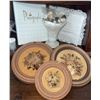 Image 4 : Decorative Shelf Lot with Photo Album, Trinket Boxes, and Dried Floral Plaques