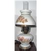 Image 3 : Floral Pattern Milk Glass Electric Table Lamps