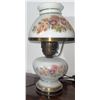 Image 4 : Floral Pattern Milk Glass Electric Table Lamps