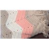 Image 1 : 2 Framed Floral Prints and Crocheted Blanket
