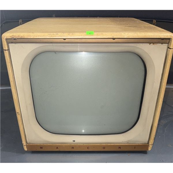 Marconi Portable Television with Cream Case and Top Controls