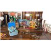 Image 1 : Sewing and Notions Lot with Scissors, Thimbles and Watch