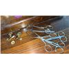 Image 3 : Sewing and Notions Lot with Scissors, Thimbles and Watch