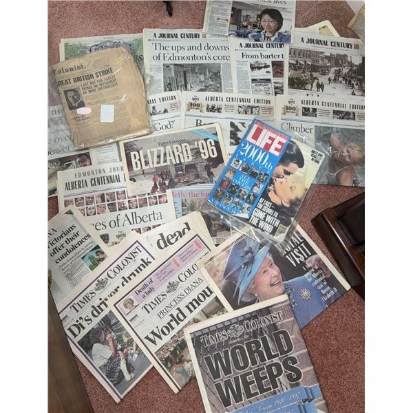Historical Newspapers and Magazines Including LIFE 2000th Issue