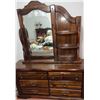 Image 3 : Wood Dresser With Mirror and Multiple Drawers