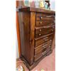 Image 3 : Wooden Tallboy Chest of Drawers with Mirror and Shelf. Items on Chester not included.