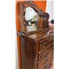Image 7 : Wooden Tallboy Chest of Drawers with Mirror and Shelf. Items on Chester not included.