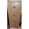 Image 1 : Wood Veneer Four-Drawer Vertical Filing Cabinet with Ornate Metal Pulls