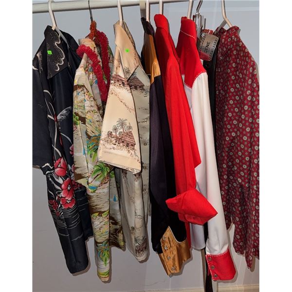 7 Western and Hawaiian Shirts with 4 Western Belts