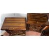 Image 4 : Solid Wood Two-Drawer Nightstands with Brass Handles