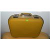 Image 5 : Lot with Citizen 7" Portable DVD Player, Yellow Suitcases, Burl Wood Slab, Lions Plaque, and Linens