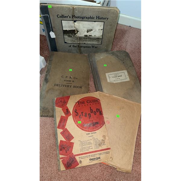 Early 20th Century Books Including Collier's Photographic History and Ledgers