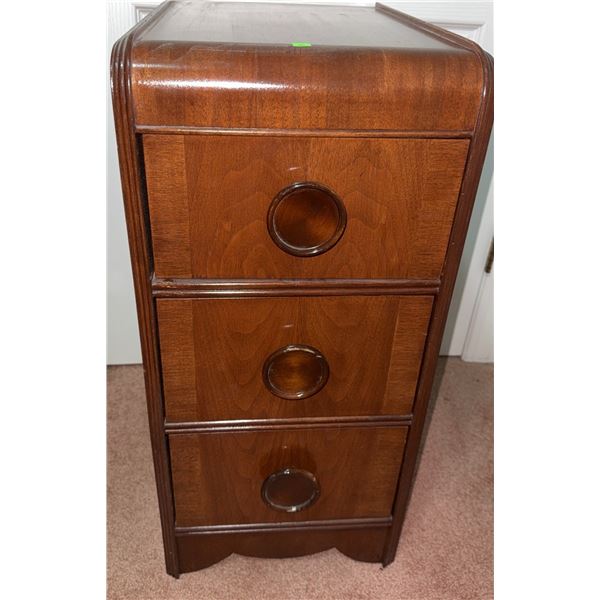 Wood Three-Drawer Chest with Circular Drawer Pulls