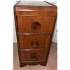 Image 1 : Wood Three-Drawer Chest with Circular Drawer Pulls