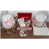 Image 1 : Embroidery and Sewing Supply Lot with Wicker Sewing Basket and Supplies