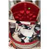 Image 2 : Sewing Basket With Assorted Notions, Zippers, and Trims