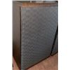 Image 10 : Large Wood Cabinet Stereo Speakers with Patterned Metal Grilles