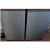 Image 4 : Large Wood Cabinet Stereo Speakers with Patterned Metal Grilles