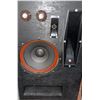 Image 8 : Large Wood Cabinet Stereo Speakers with Patterned Metal Grilles