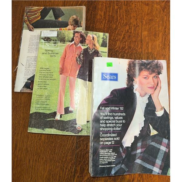Sears and Eatons Canadian Department Store Catalogs, 1975–1982, Lot of 3, One Missing Cover