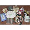 Image 1 : Gift and Decor Items Including Ceramic Angel Wall Plaque, Thank You Cards, and Glassware