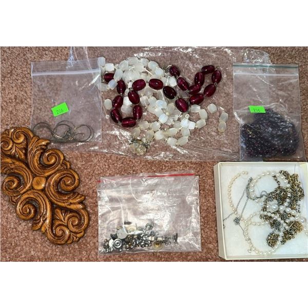 Broken Jewellery for Repair or Parts, Including Beads, Chains, Brooch and Earrings