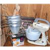 Image 2 : Kitchen Tool Lot: Hamilton Beach Mixer, Aluminum Strainers, Rolling Pins, Apple Slicer, Scale