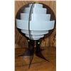 Image 1 : Modern Sculptural Acrylic Table Lamp with Layered White and Smoke Panels