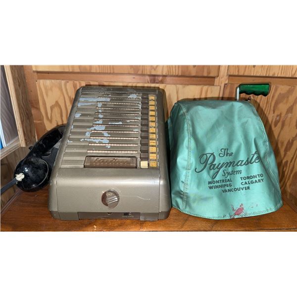 Paymaster Cheque Writer With Accudata Tel-A-Plate Machine and Telephone