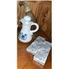 Image 3 : Decorative Ceramic and Glass Items Including Teapot, Creamer, Boxes