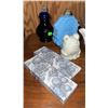 Image 4 : Decorative Ceramic and Glass Items Including Teapot, Creamer, Boxes