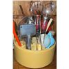 Image 4 : Kitchenware Including Mason Jars, Glass Relish Tray, Vintage Appliances and Utensils