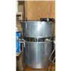 Image 3 : Stainless Steel Stock Pots, Colander with Stand and Wooden Pestle