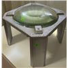 Image 3 : Hexagonal Wood Stand with Dome-Shaped Glass Magnifier Insert