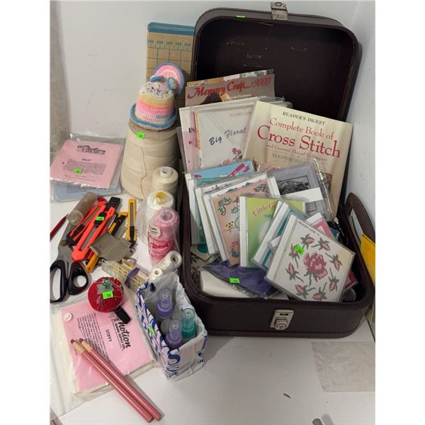 Memory Craft 9000 Sewing Accessories, Cross Stitch Books, Patterns, and Tool Lot