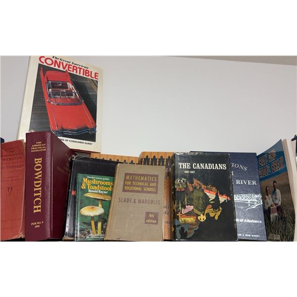 Book Lot Including Mushrooms and Toadstools, Mathematics, The Canadians, and Reference Books