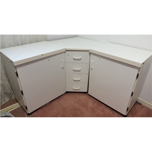 Janome Sewing Machine, Janome Serger, L-Shaped Sewing Cabinet, Accessories Included