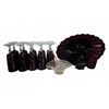 Image 1 : Ruby Red Glassware with Wine Glasses, Divided Tray, Decanter, and Bowl