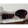 Image 2 : Ruby Red Glassware with Wine Glasses, Divided Tray, Decanter, and Bowl