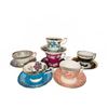 Image 1 : English Bone China Teacup and Saucer Sets, 6 Pieces