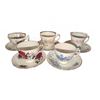 Image 1 : English Bone China Teacup and Saucer Sets, 5 Pieces